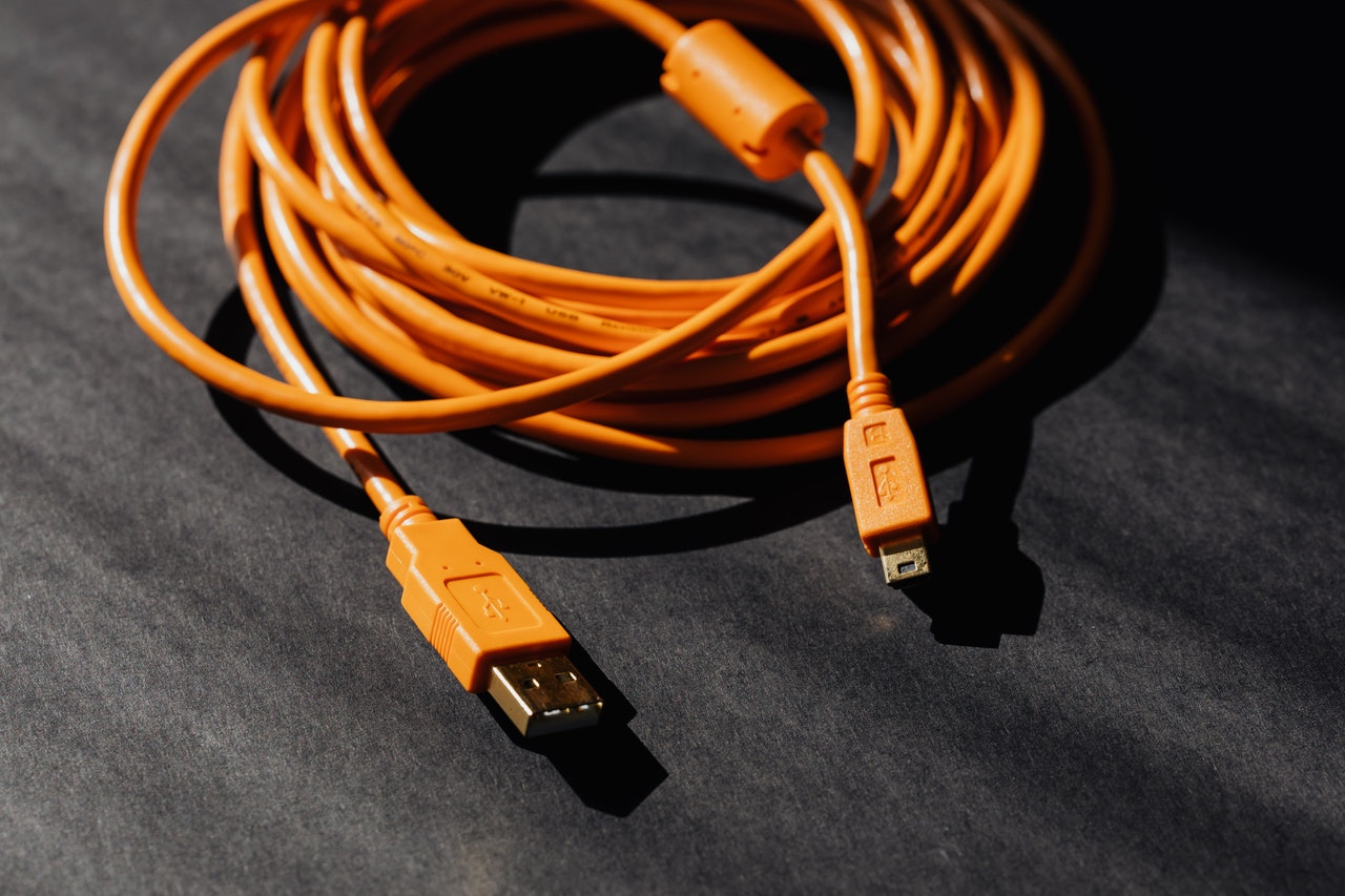 Orange optical digital audio cable